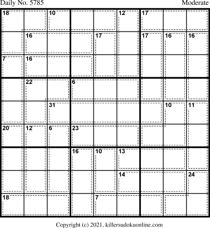 Killer Sudoku for 10/20/2021