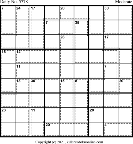 Killer Sudoku for 10/13/2021