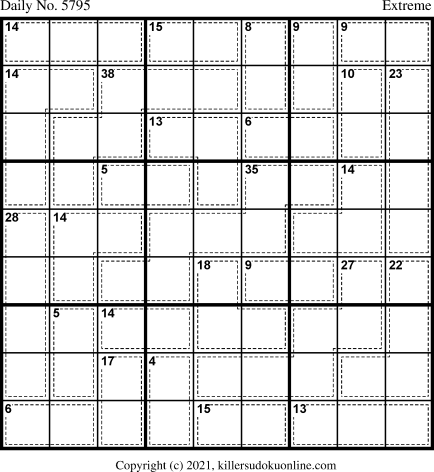 Killer Sudoku for 10/30/2021