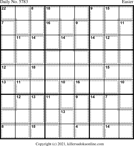 Killer Sudoku for 10/18/2021