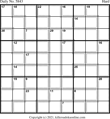 Killer Sudoku for 12/17/2021