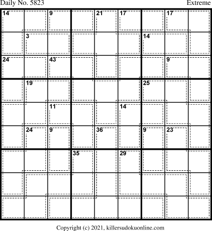 Killer Sudoku for 11/27/2021