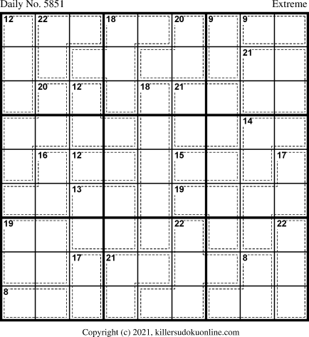 Killer Sudoku for 12/25/2021