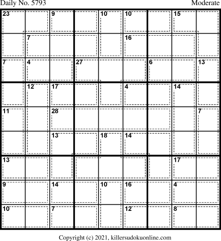 Killer Sudoku for 10/28/2021
