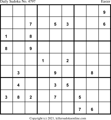 Killer Sudoku for 4/21/2021