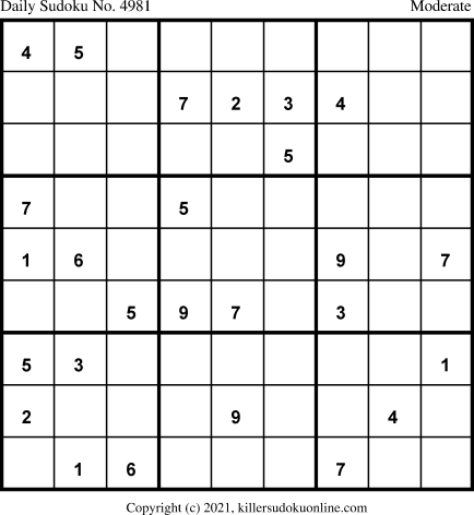 Killer Sudoku for 10/22/2021