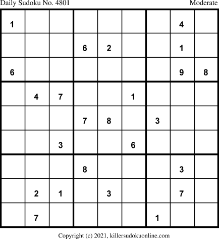 Killer Sudoku for 4/25/2021