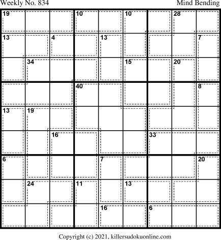 Killer Sudoku for 12/27/2021