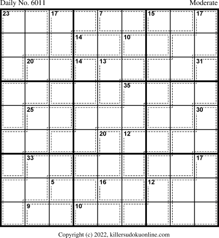Killer Sudoku for 6/3/2022