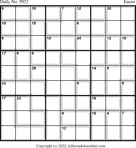 Killer Sudoku for 3/7/2022