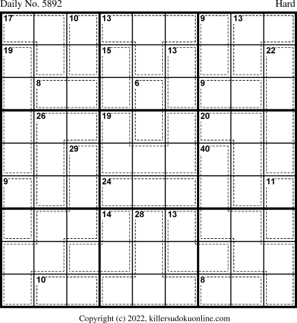 Killer Sudoku for 2/4/2022