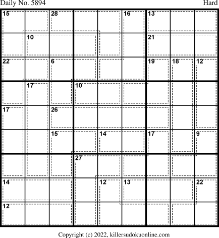Killer Sudoku for 2/6/2022
