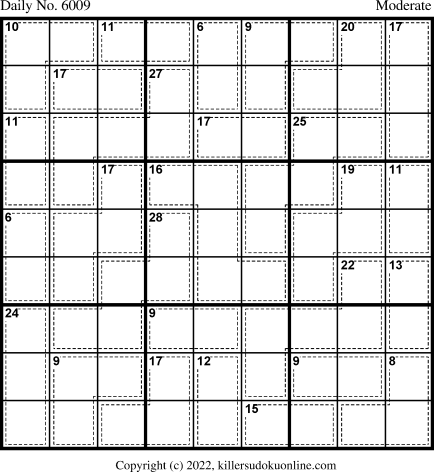 Killer Sudoku for 6/1/2022