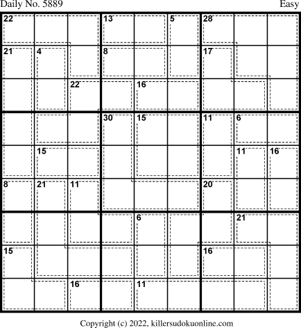 Killer Sudoku for 2/1/2022
