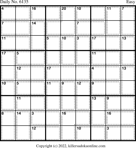 Killer Sudoku for 10/5/2022