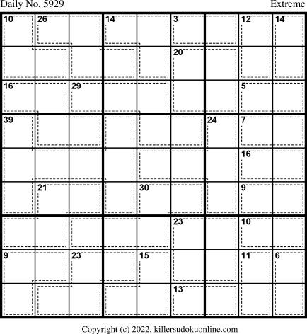 Killer Sudoku for 3/13/2022