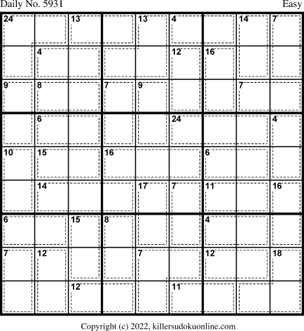 Killer Sudoku for 3/15/2022