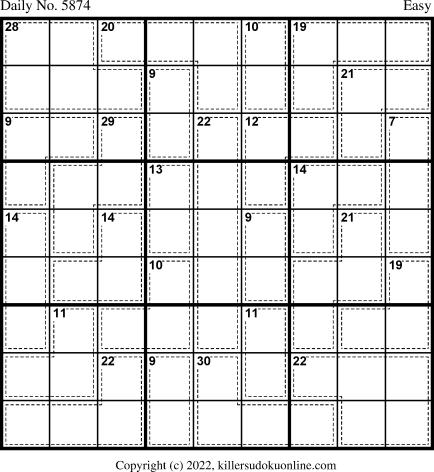 Killer Sudoku for 1/17/2022
