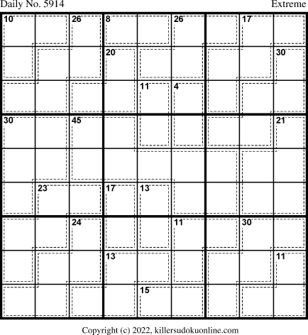 Killer Sudoku for 2/26/2022