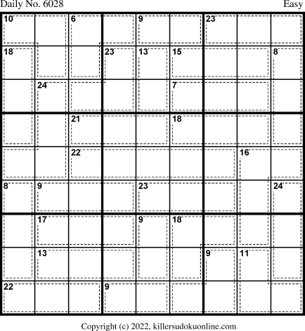 Killer Sudoku for 6/20/2022