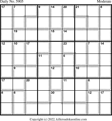Killer Sudoku for 2/17/2022