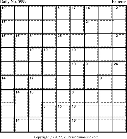 Killer Sudoku for 5/22/2022