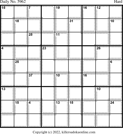 Killer Sudoku for 4/15/2022
