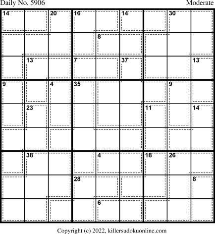 Killer Sudoku for 2/18/2022