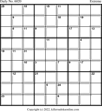 Killer Sudoku for 6/12/2022
