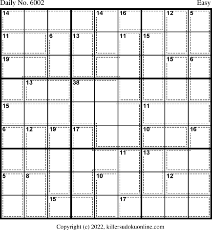 Killer Sudoku for 5/25/2022