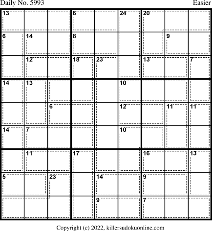 Killer Sudoku for 5/16/2022