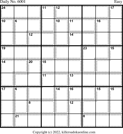 Killer Sudoku for 5/24/2022