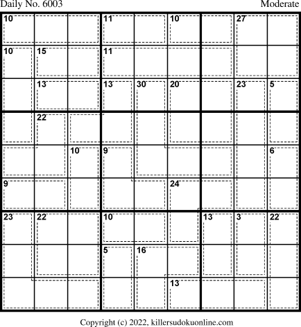 Killer Sudoku for 5/26/2022