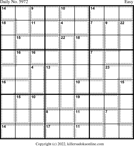 Killer Sudoku for 4/25/2022