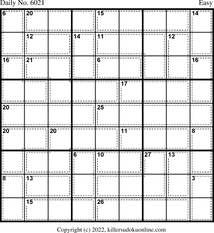 Killer Sudoku for 6/13/2022