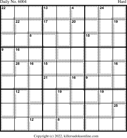 Killer Sudoku for 5/27/2022