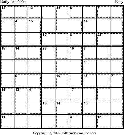 Killer Sudoku for 7/26/2022
