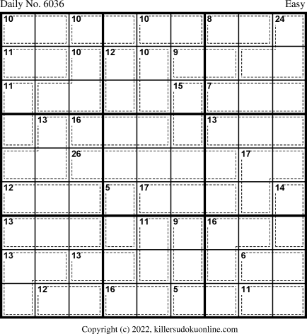 Killer Sudoku for 6/28/2022