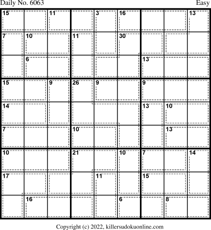 Killer Sudoku for 7/25/2022
