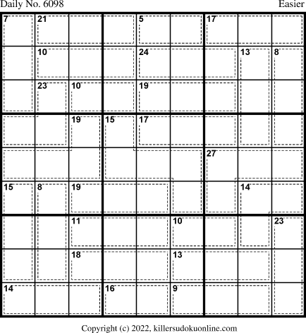 Killer Sudoku for 8/29/2022