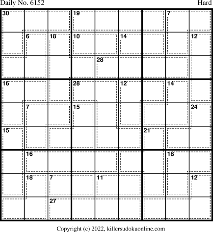 Killer Sudoku for 10/22/2022