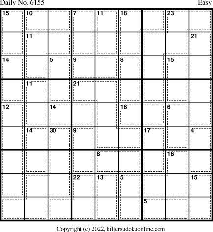 Killer Sudoku for 10/25/2022