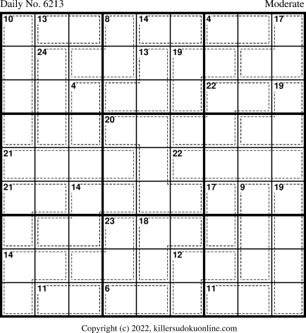 Killer Sudoku for 12/22/2022