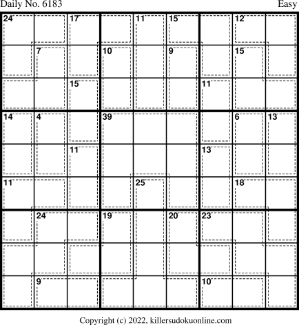 Killer Sudoku for 11/22/2022
