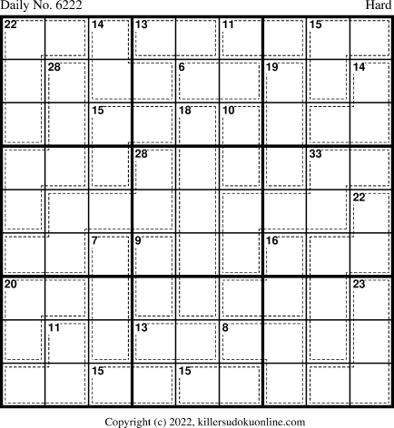 Killer Sudoku for 12/31/2022