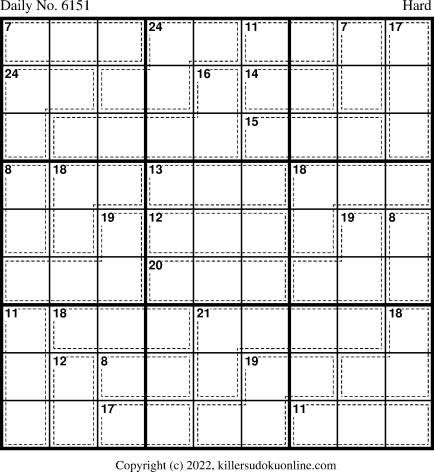 Killer Sudoku for 10/21/2022