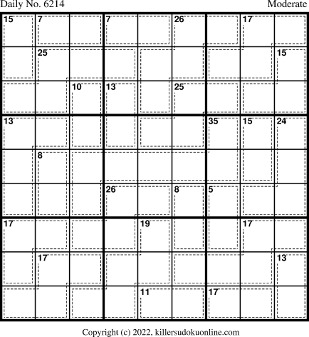 Killer Sudoku for 12/23/2022