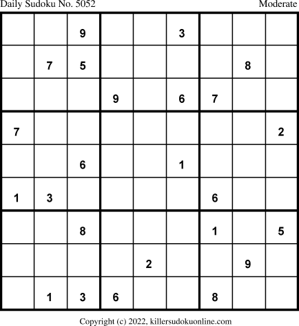Killer Sudoku for 1/1/2022