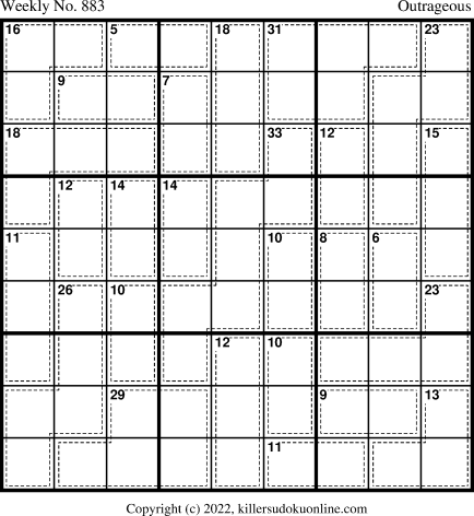 Killer Sudoku for the week starting 12/5/2022