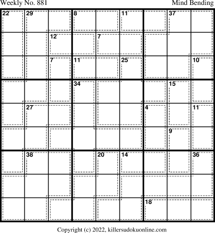 Killer Sudoku for 11/21/2022